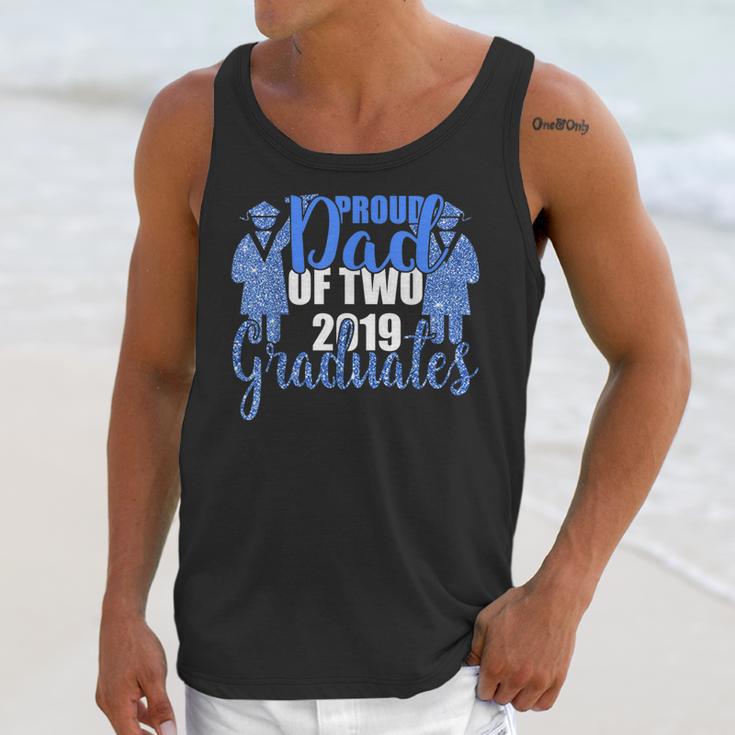 Proud Dad Of Two 2019 Graduates Twin Papa Graduation Unisex Tank Top