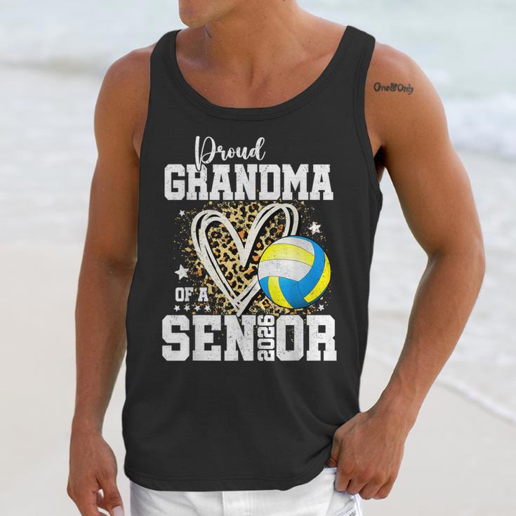 Proud Grandma Of A 2026 Senior Volleyball Graduation Leopard Unisex Tank Top
