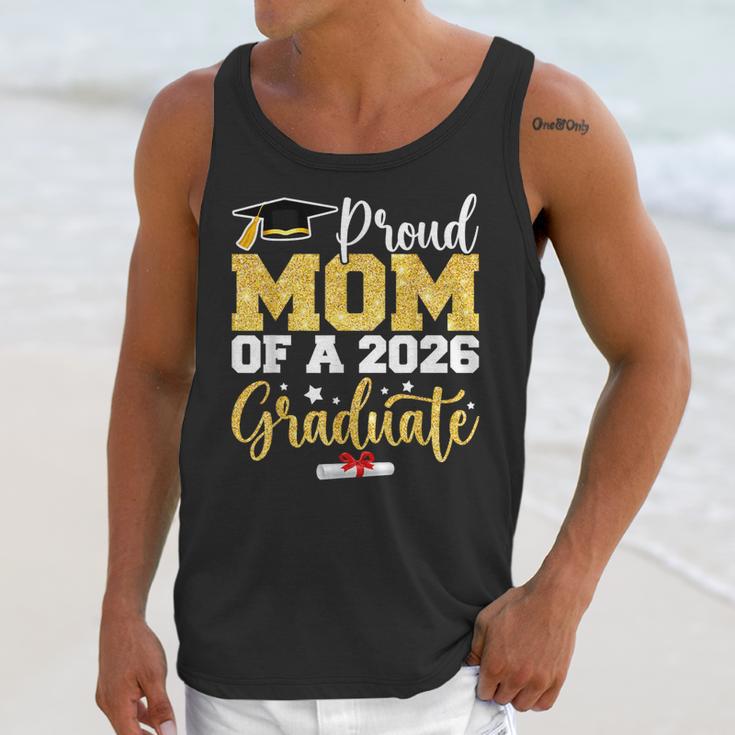 Proud Mom Of A Class Of 2026 Graduate Senior Gold Graduation Unisex Tank Top