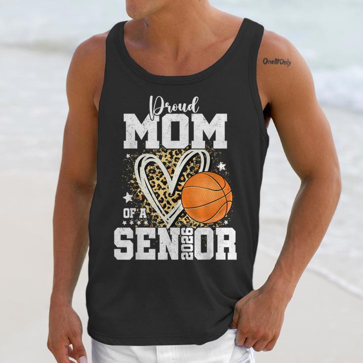 Proud Senior Mom Class Of 2026 Basketball Graduation Leopard Unisex Tank Top