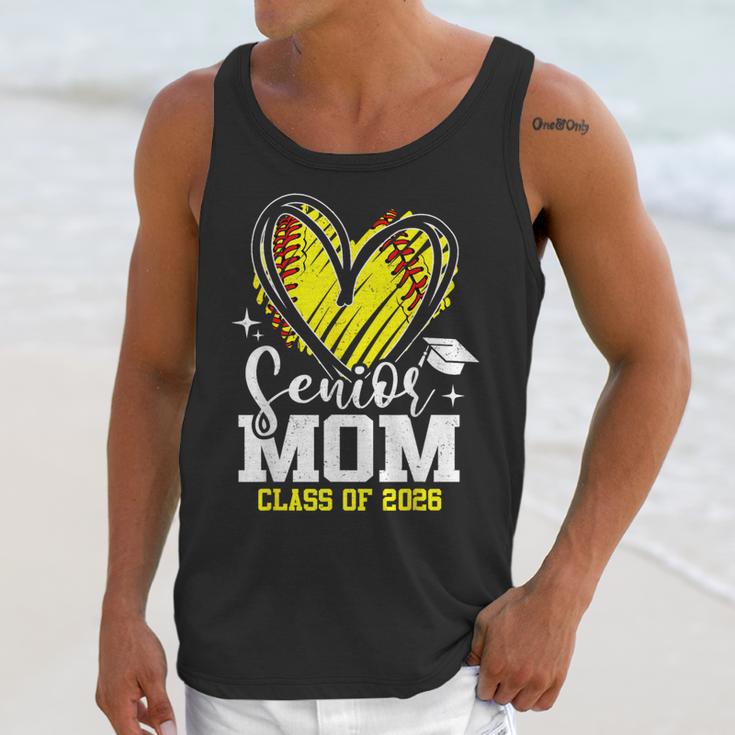 Proud Senior Mom Class Of 2026 Softball Graduation Heart Unisex Tank Top