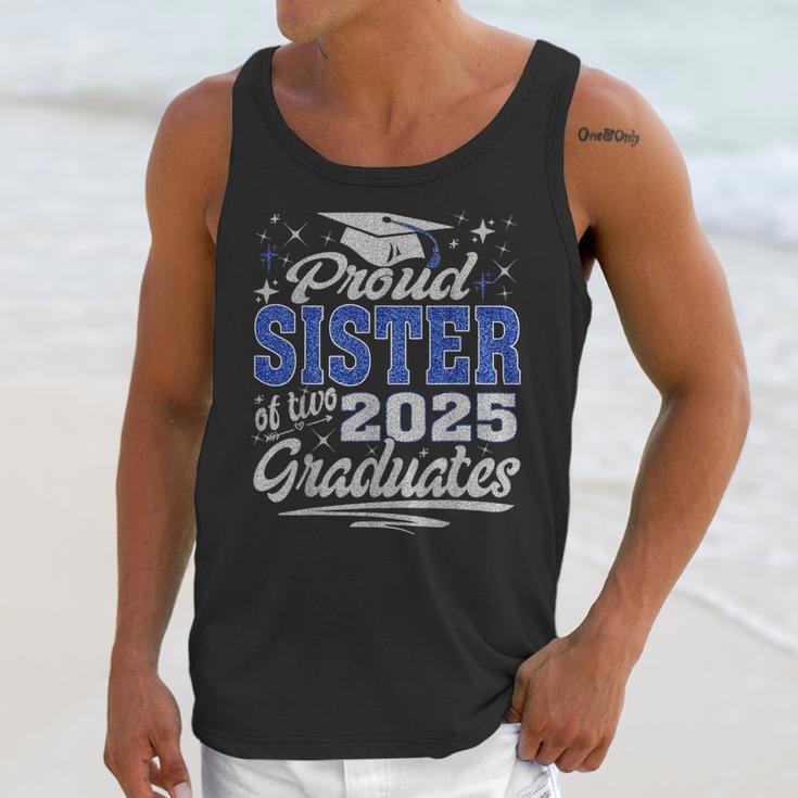 Proud Sister Of Two Class Of 2025 Graduates Twins Graduation Unisex Tank Top