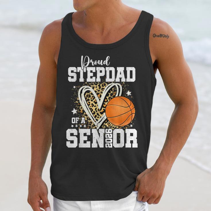 Proud Stepdad Of A 2026 Senior Basketball Graduation Leopard Unisex Tank Top