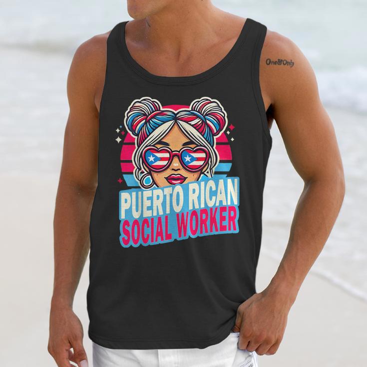 Puerto Rican Latina Social Worker MSW Masters Graduation Unisex Tank Top