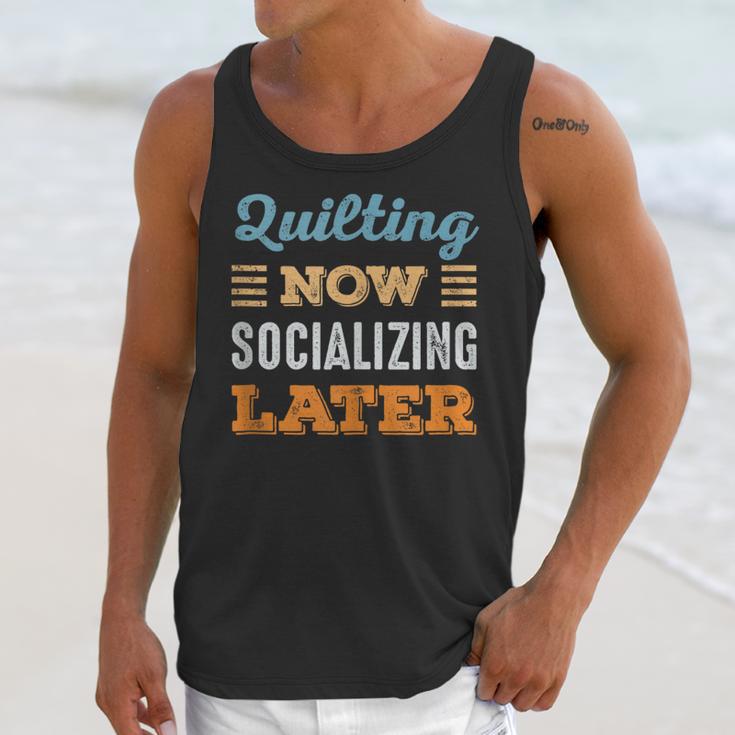Quilting Now Minimal Socializing Introvert Vintage Unisex Tank Top