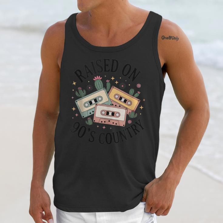 Raised On 90's Country Music Lover Nostalgia Retro Vibe Unisex Tank Top