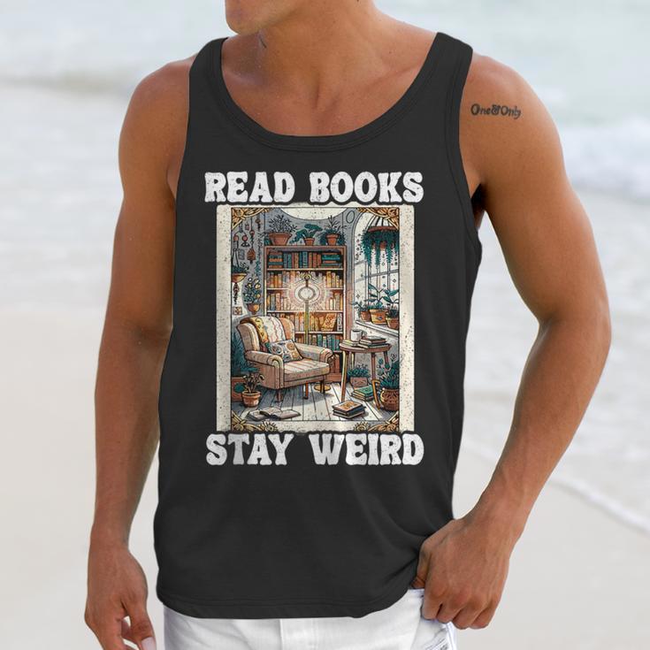 Read Books Stay Weird Book Lover Introvert Book Unisex Tank Top