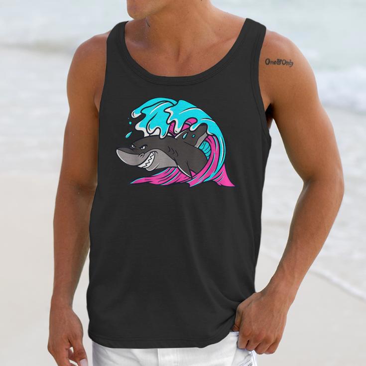 Retro 80s Shark Whale Diving Nostalgia Shark Party Unisex Tank Top Retro 80s Shark Whale Diving Nostalgia Shark Party Unisex Tank Top