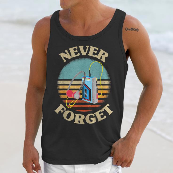 Retro Cassette Player Never Forget Nostalgia Vintage Unisex Tank Top