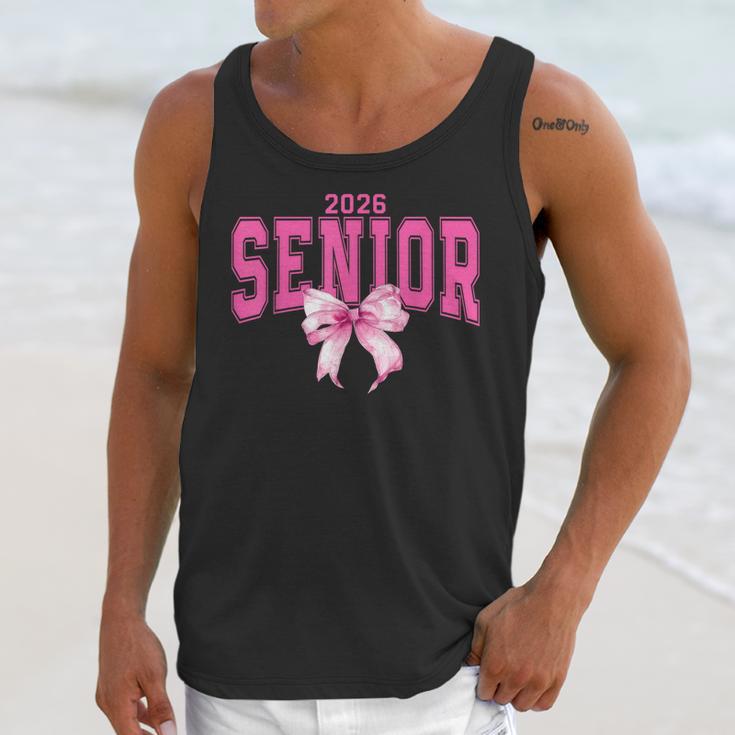 Retro Senior 2026 Class Of 2026 Coquette Pink Bow Graduation Unisex Tank Top