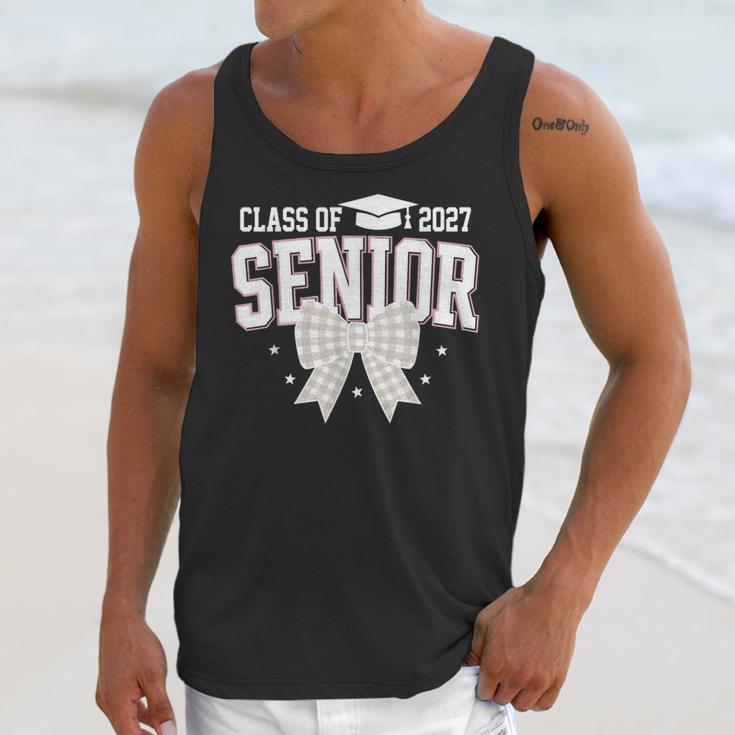 Retro Senior 2027 Girl Coquette Bow Class Of 2027 Graduation Unisex Tank Top