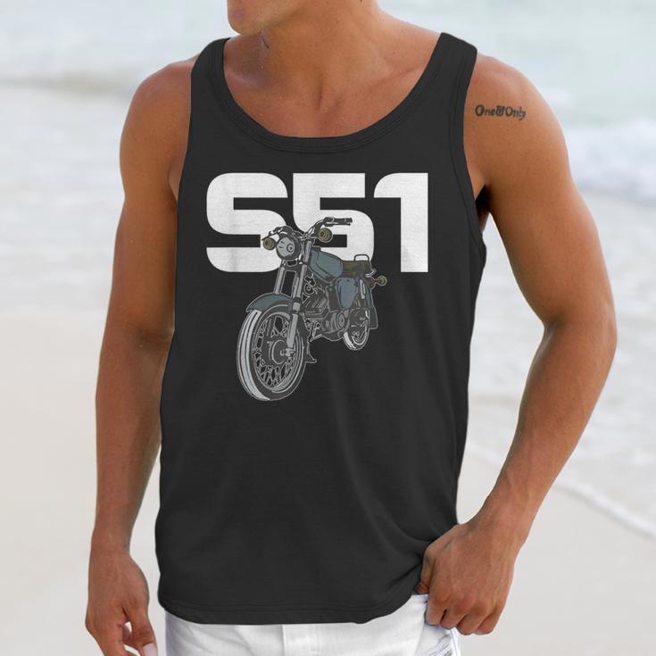 Retro Simme Moped Nostalgia Eastern Block Schwalbe Driver DDR Unisex Tank Top