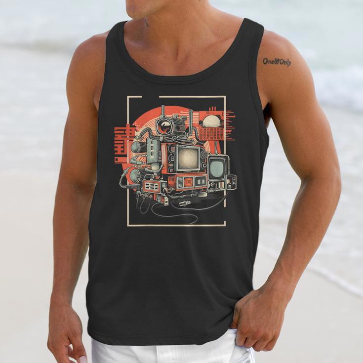 Retro Tech Stack 80s 90s Nostalgia Analog TV Cameras Unisex Tank Top Retro Tech Stack 80s 90s Nostalgia Analog TV Cameras Unisex Tank Top