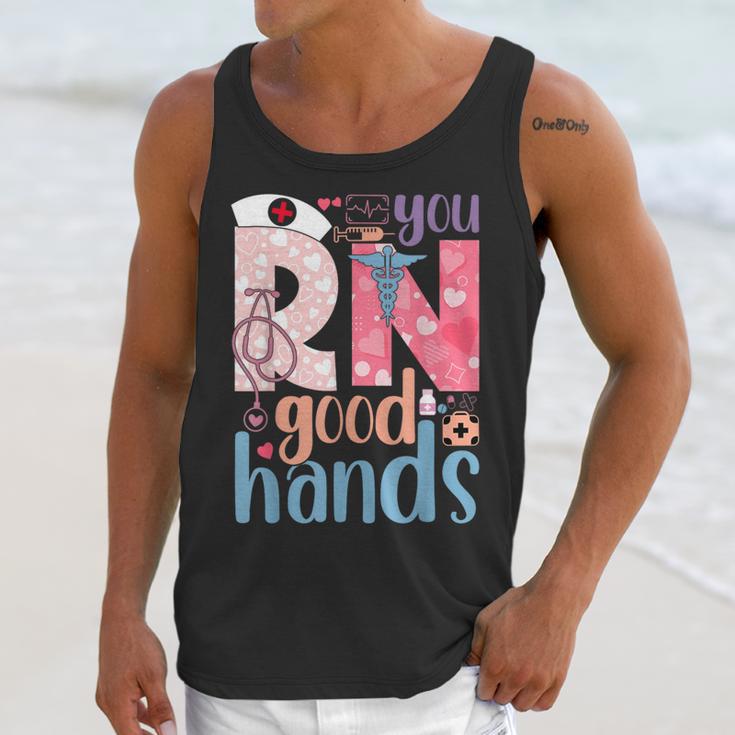You RN Good Hands Cute Nurse Nursing Student Graduation Unisex Tank Top