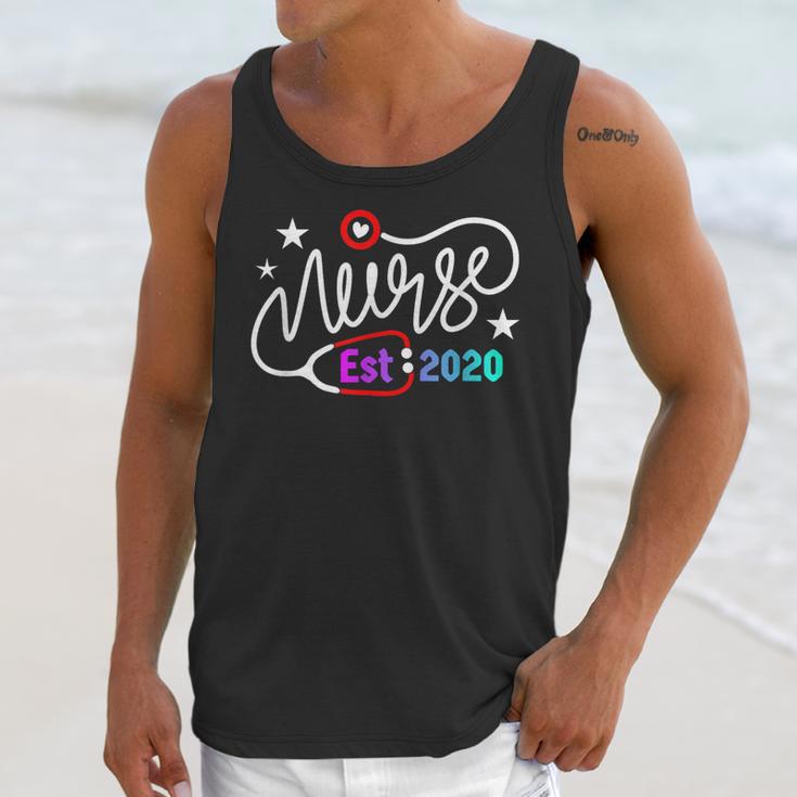 RN New Nurse Est 2020 Cute Nursing School Graduation 2K20 Unisex Tank Top