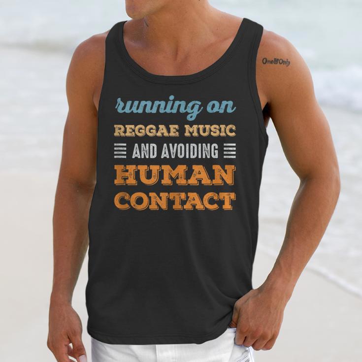 Running On Reggae Music Social Introvert Humor Vintage Unisex Tank Top
