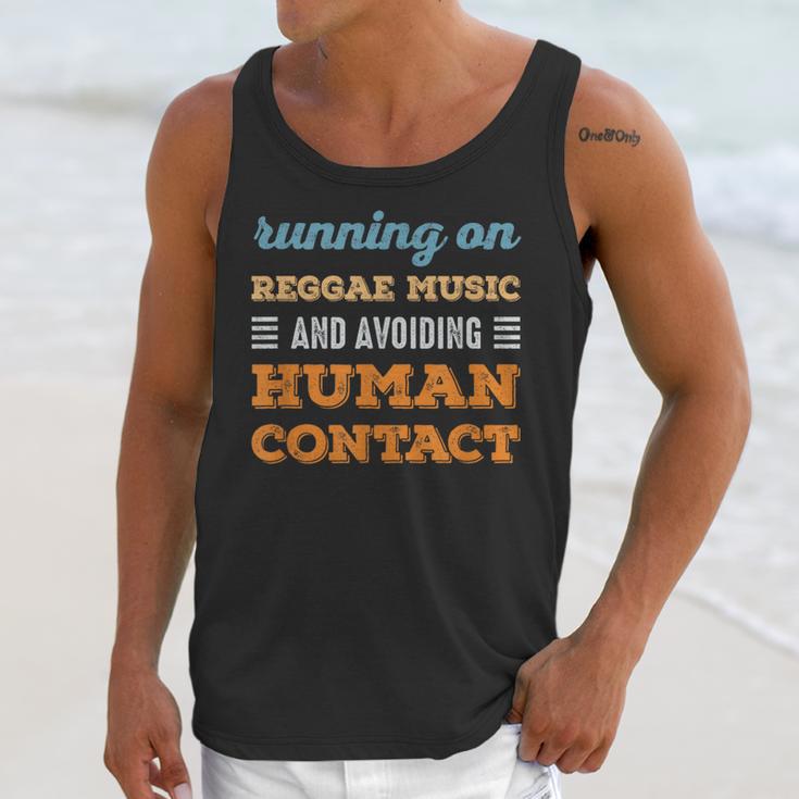 Running On Reggae Music Social Introvert Humor Vintage Unisex Tank Top