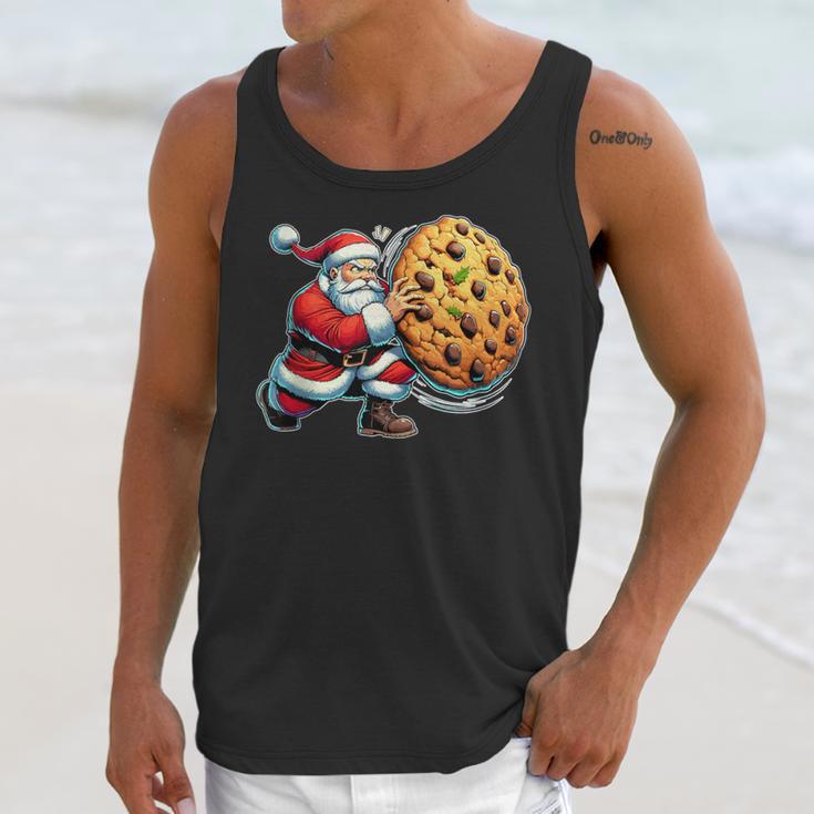 Santa Holding Cookie Xmas Baker Introvert Christmas Unisex Tank Top Santa Holding Cookie Xmas Baker Introvert Christmas Unisex Tank Top