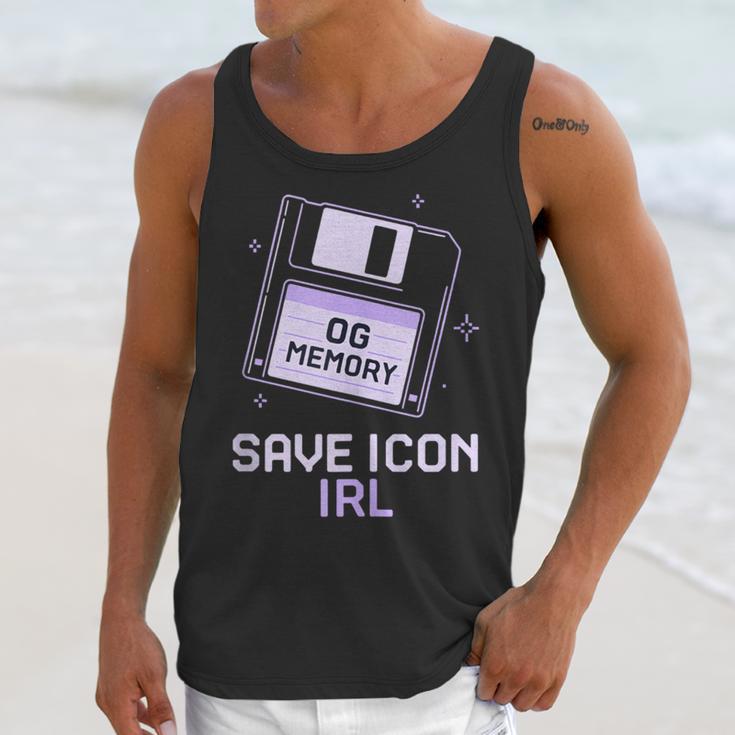 Save Icon IRL Retro Tech Humor Floppy Disk 90s Nostalgia Unisex Tank Top