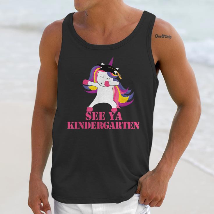 See Ya Kindergarten DABBING Unicorn Graduation Meme Unisex Tank Top