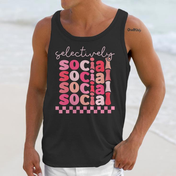Selectively Social Sarcastic Introvert Humor Unisex Tank Top