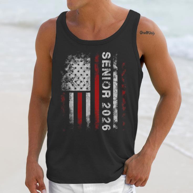 Senior 2026 American Flag Shirt USA Graduation Class Of 2026 Unisex Tank Top