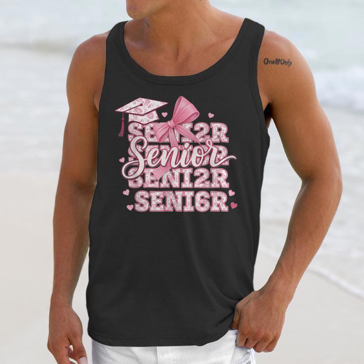 Senior 2026 Class Of 2026 Cute Coquette Pink Bow Graduation Unisex Tank Top