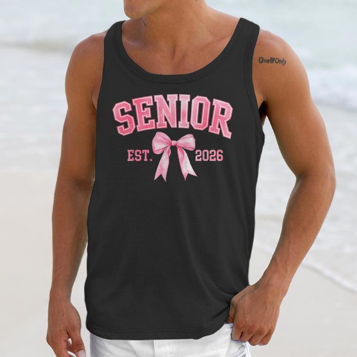 Senior 2026 Coquette Pink Bow Class Of 2026 Graduation Girls Unisex Tank Top
