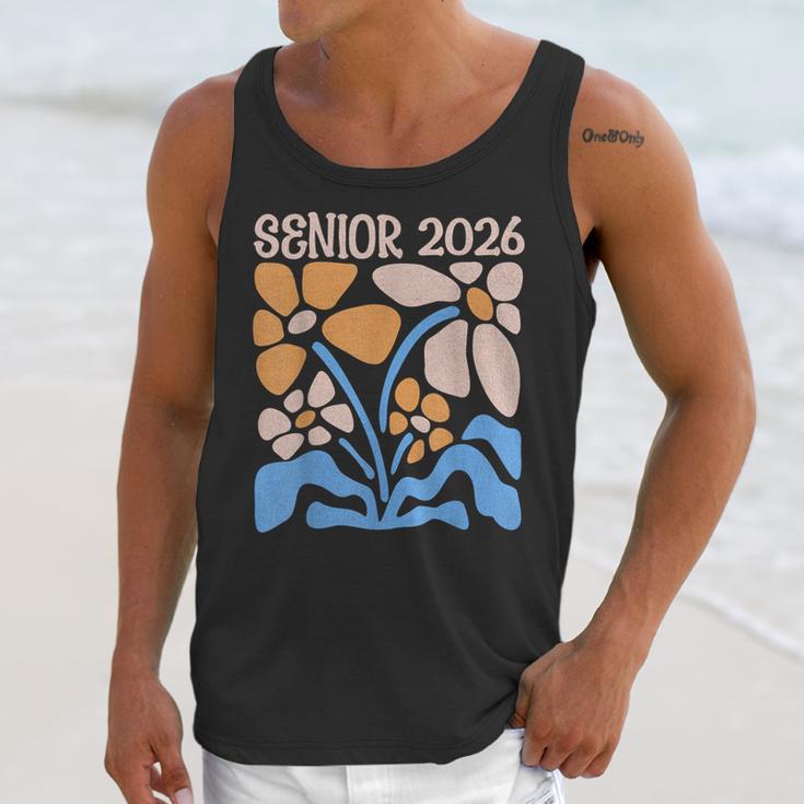 Senior 2026 Retro Groovy Flowers Graduation Unisex Tank Top