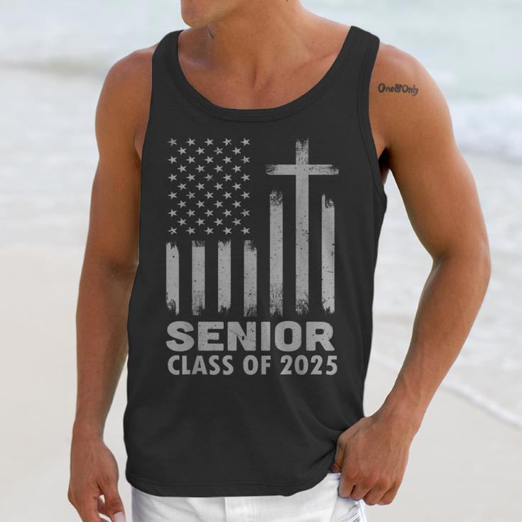 Senior Class Of 2025 USA Flag Cross Christian Graduation Unisex Tank Top