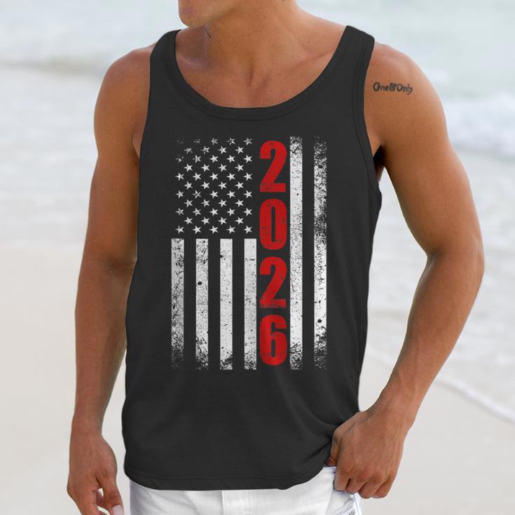 Senior Class Of 2026 Patriotic American USA Flag Graduation Unisex Tank Top