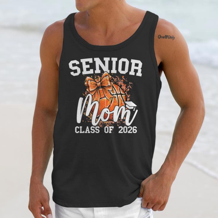Senior Mom Class Of 2026 Coquette Bow Basketball Graduation Unisex Tank Top