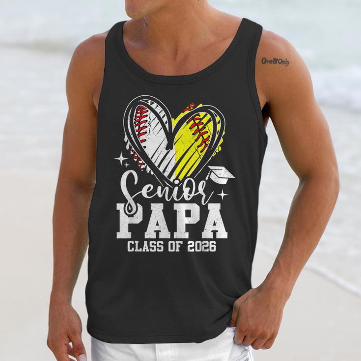 Senior Papa Class Of 2026 Baseball Softball Graduation Heart Unisex Tank Top