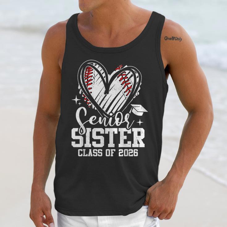Senior Sister Class Of 2026 Baseball Graduation Heart Unisex Tank Top
