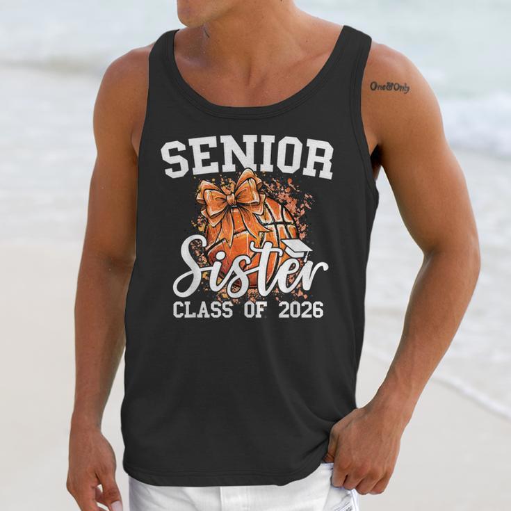 Senior Sister Class Of 2026 Coquette Basketball Graduation Unisex Tank Top