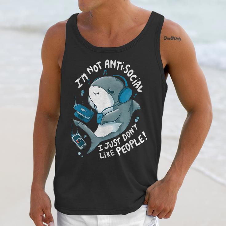 Shark Don’t Like People Antisocial Introvert Unisex Tank Top Shark Don’t Like People Antisocial Introvert Unisex Tank Top