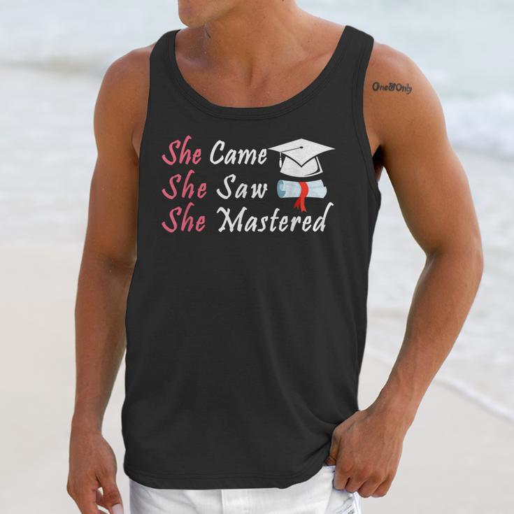 She Came She Saw She Mastered Graduation Unisex Tank Top