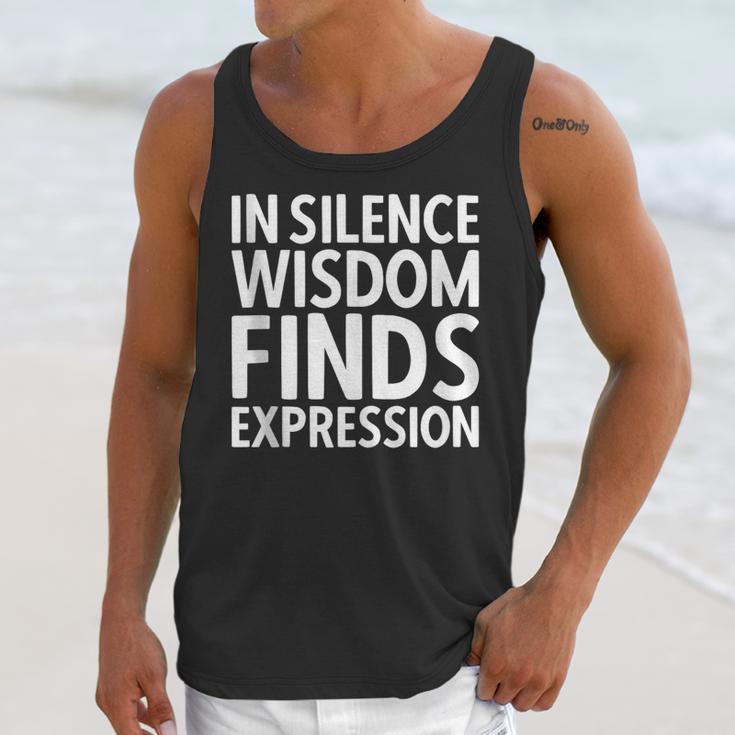 In Silence Wisdom Finds Expression Introvert Quote Unisex Tank Top