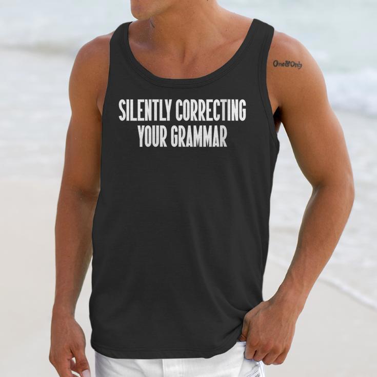 Silently Correcting Your Grammar Introvert Unisex Tank Top Silently Correcting Your Grammar Introvert Unisex Tank Top