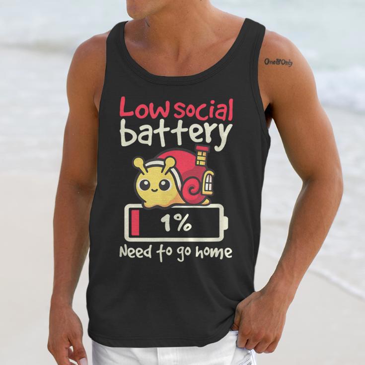 Snail Low Social Battery Need To Go Home Tee For Introvert Unisex Tank Top Snail Low Social Battery Need To Go Home Tee For Introvert Unisex Tank Top