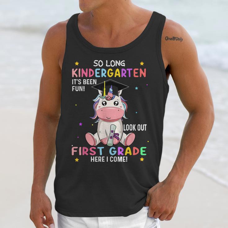 So Long Kindergarten Graduation Class 2025 Unicorn Girls Unisex Tank Top