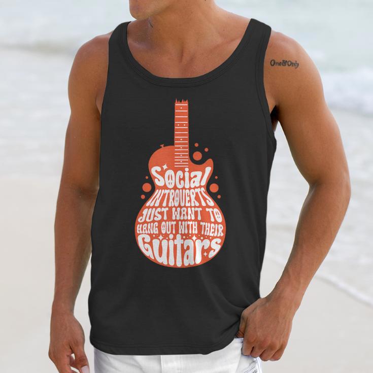 Social Introverts Hang Out With Guitars Musician Guitarist Unisex Tank Top