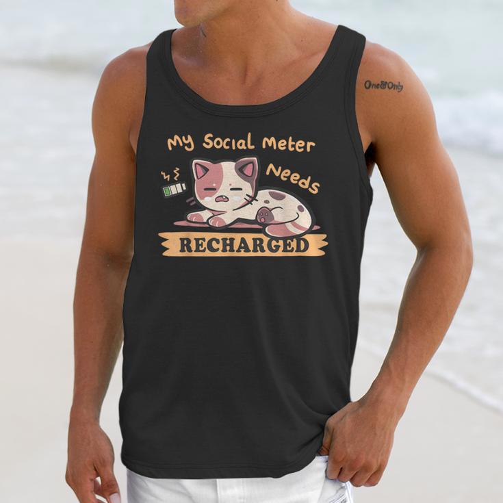 Social Meter Recharge Social Meter For Introverts Unisex Tank Top