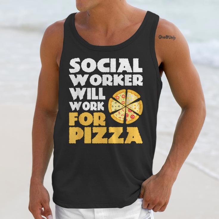 Social Worker Will Work For Pizza Graduation Unisex Tank Top