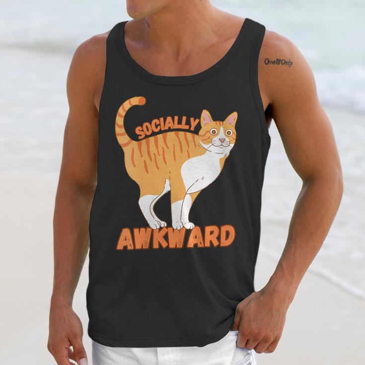 SOCIALLY AWKWARD FUNNY CAT ANTISOCIAL INTROVERT WEIRD Unisex Tank Top SOCIALLY AWKWARD FUNNY CAT ANTISOCIAL INTROVERT WEIRD Unisex Tank Top