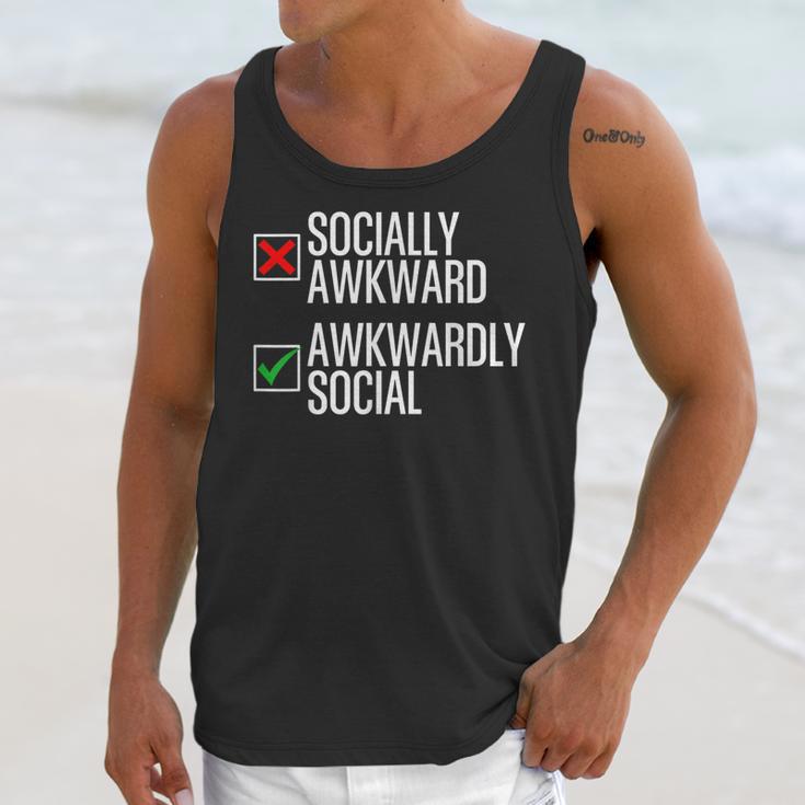Socially Awkward Introvert Anxious Awkwardly Social Unisex Tank Top Socially Awkward Introvert Anxious Awkwardly Social Unisex Tank Top