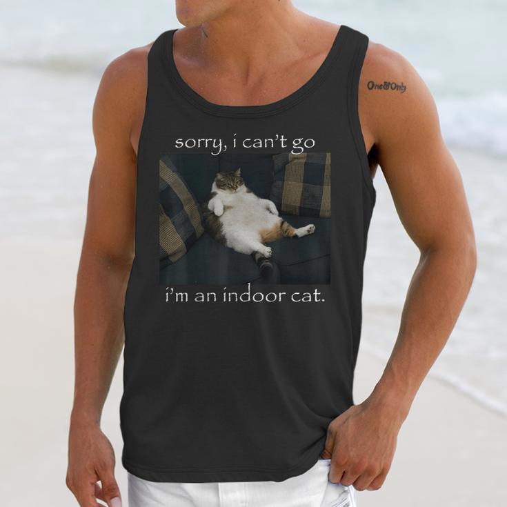 Sorry I Can’t Go I’m An Indoor Cat Introvert Meme Unisex Tank Top