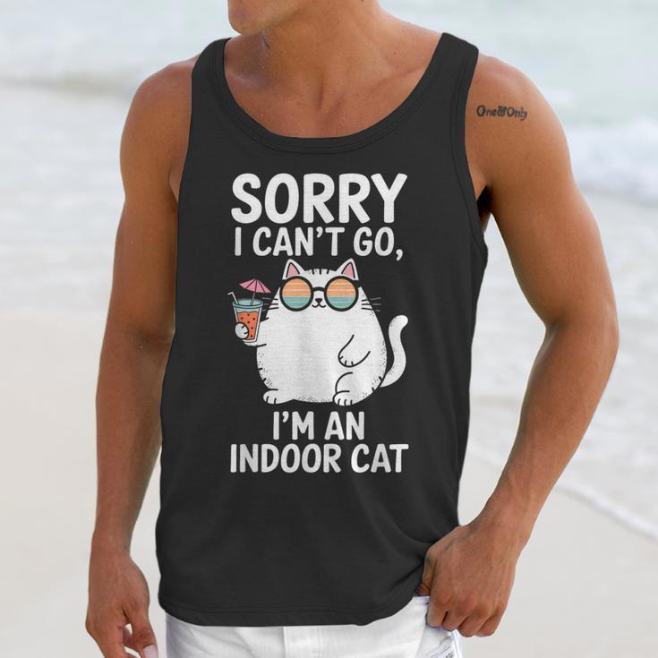 Sorry I Can’t Go I’m An Indoor Cat Introvert Cat Unisex Tank Top