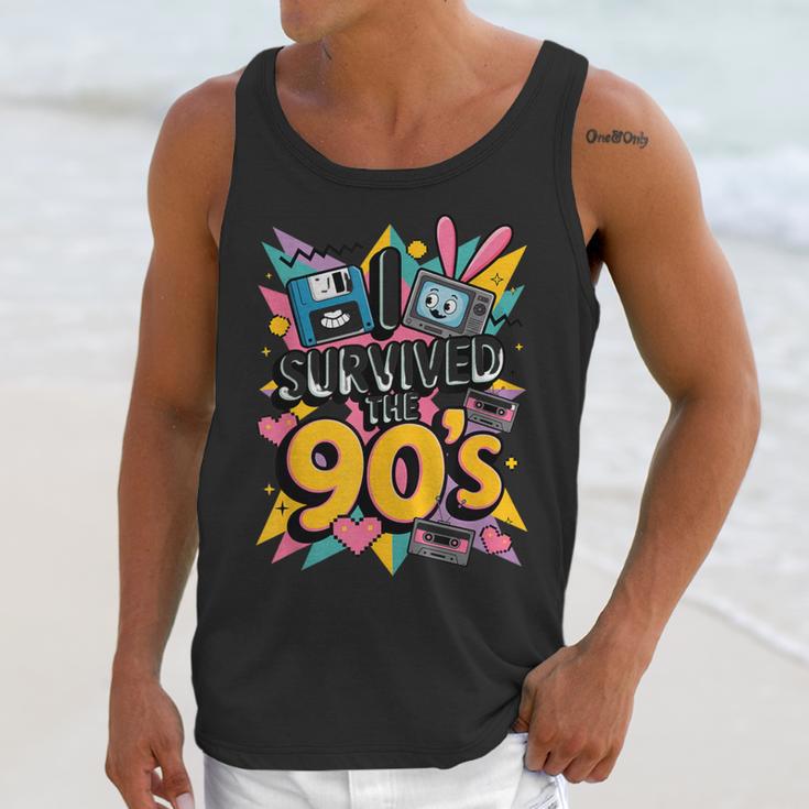I Survived The 90s – Cute Retro Cartoon Nostalgia Unisex Tank Top I Survived The 90s – Cute Retro Cartoon Nostalgia Unisex Tank Top