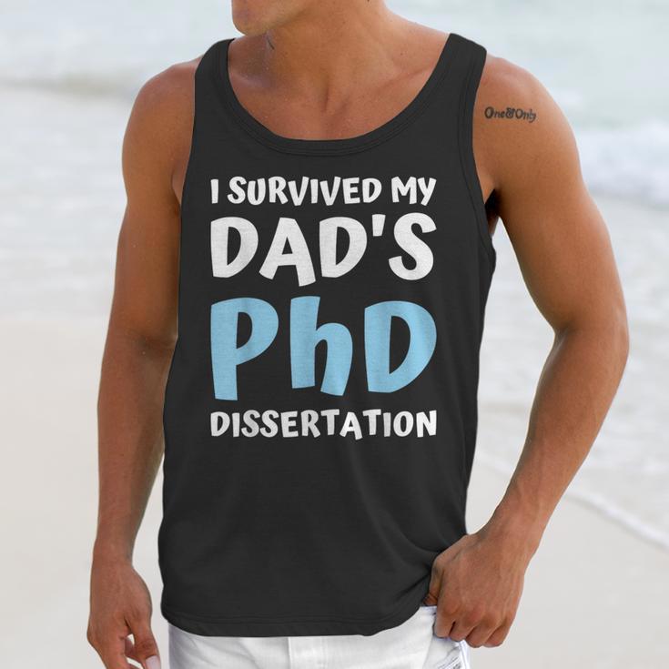 i Survived My Dad's Phd Dissertation College Graduation 2021 Unisex Tank Top